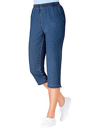 elasticated waist cropped jeans