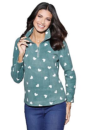 womens patterned fleece jacket