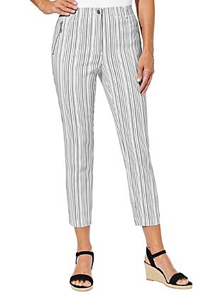 striped cropped trousers womens