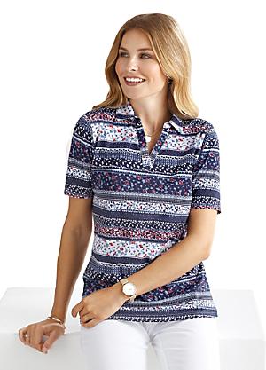 women's polo shirts with three quarter sleeves