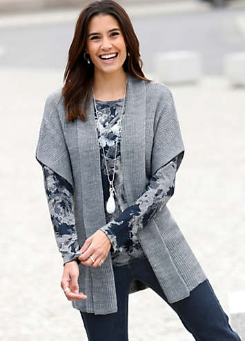 short cable knit cardigan