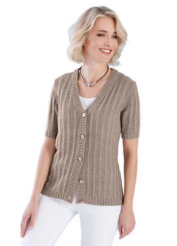 white boucle cardigan