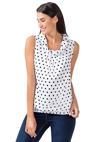 polka dot blouse sleeveless