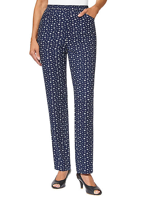 Elasticated Print Trousers by Witt | Witt-International