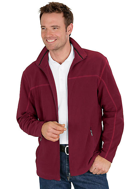 maroon fleece jacket