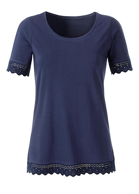 Lace Trim T-Shirt by Witt | Witt-International