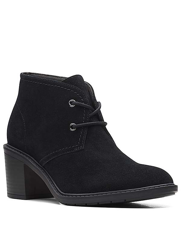 clarks ladies black suede ankle boots