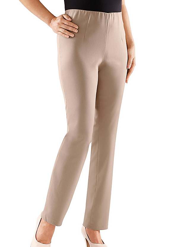 elasticated straight leg trousers