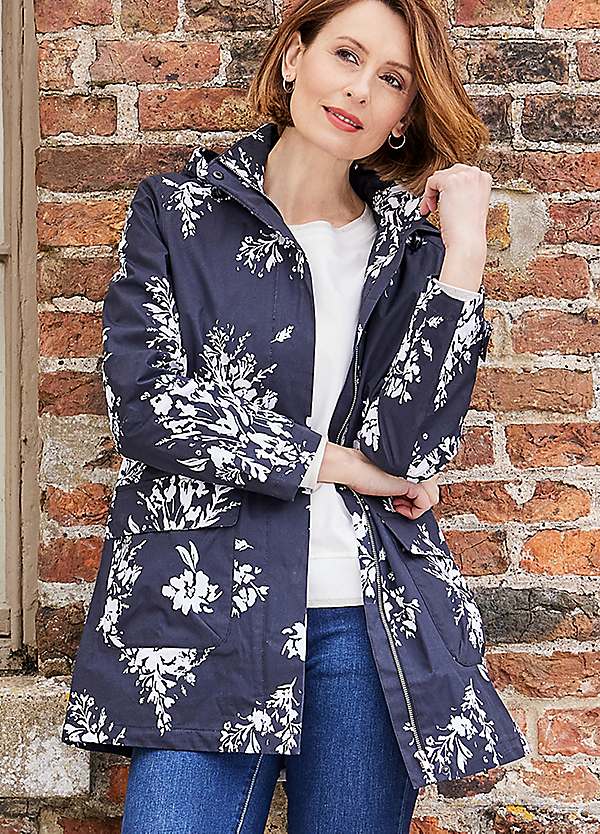 floral print rain jacket