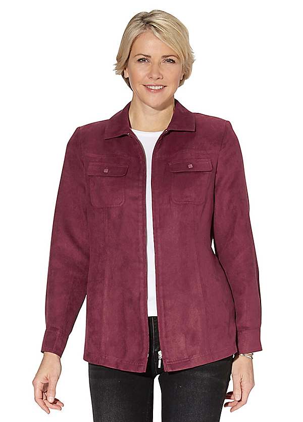 faux suede long jacket