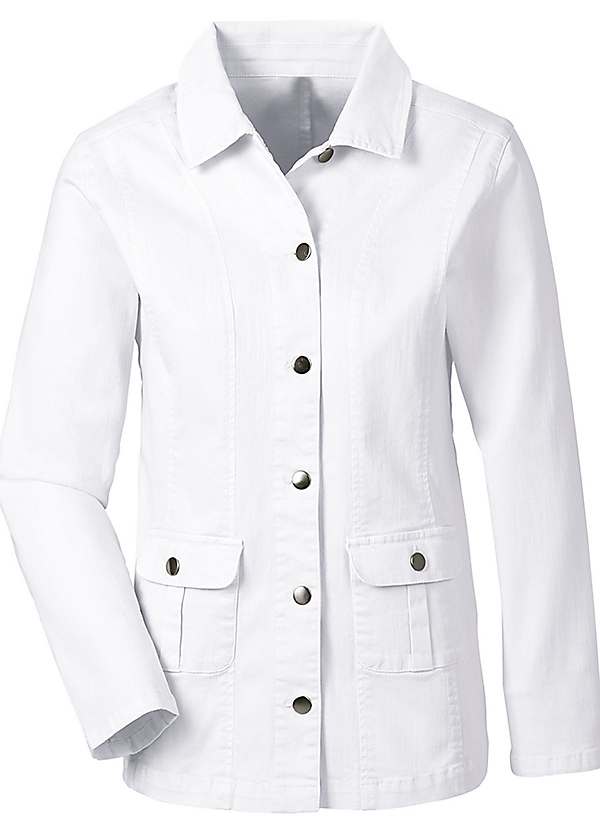 white longline denim jacket