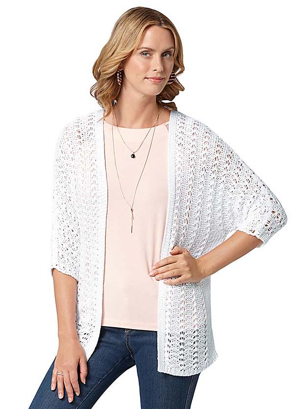 white summer cardigan plus size