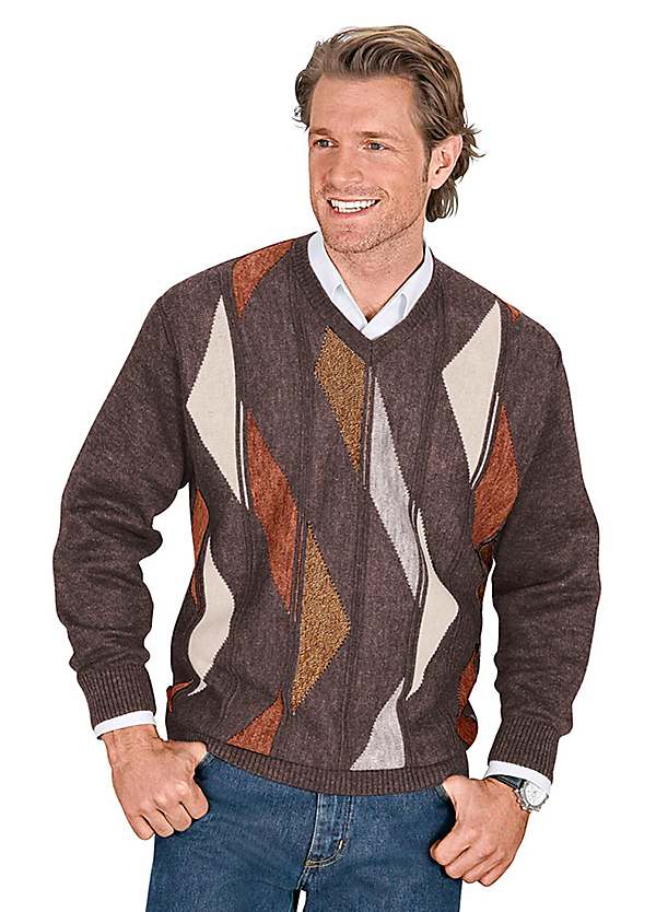 brown patterned jumper