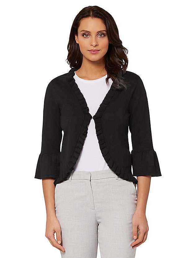 ruffle hem cardigan