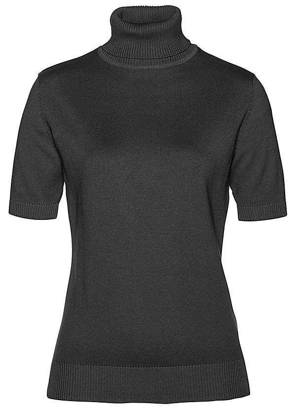 ladies short sleeve roll neck jumper