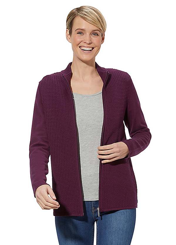 women's waffle knit cardigan