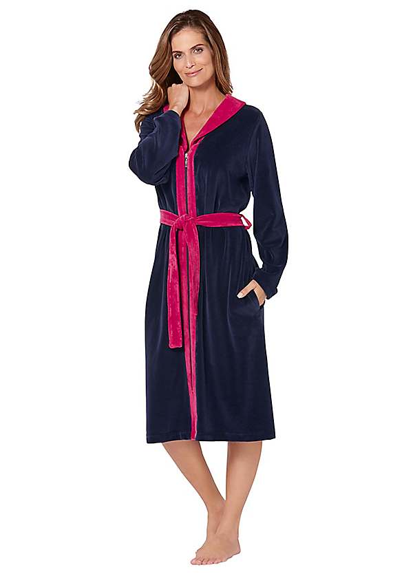 lightweight zip up dressing gown